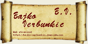 Bajko Verbunkić vizit kartica